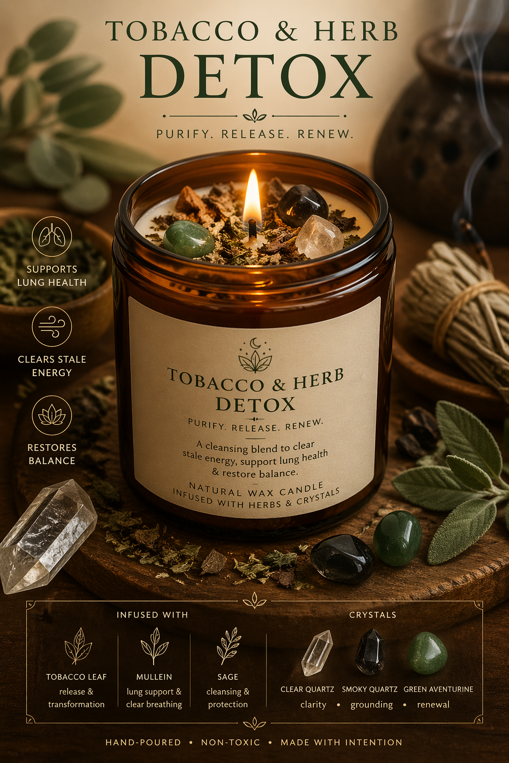 Tobacco & Herb Clearing Candle