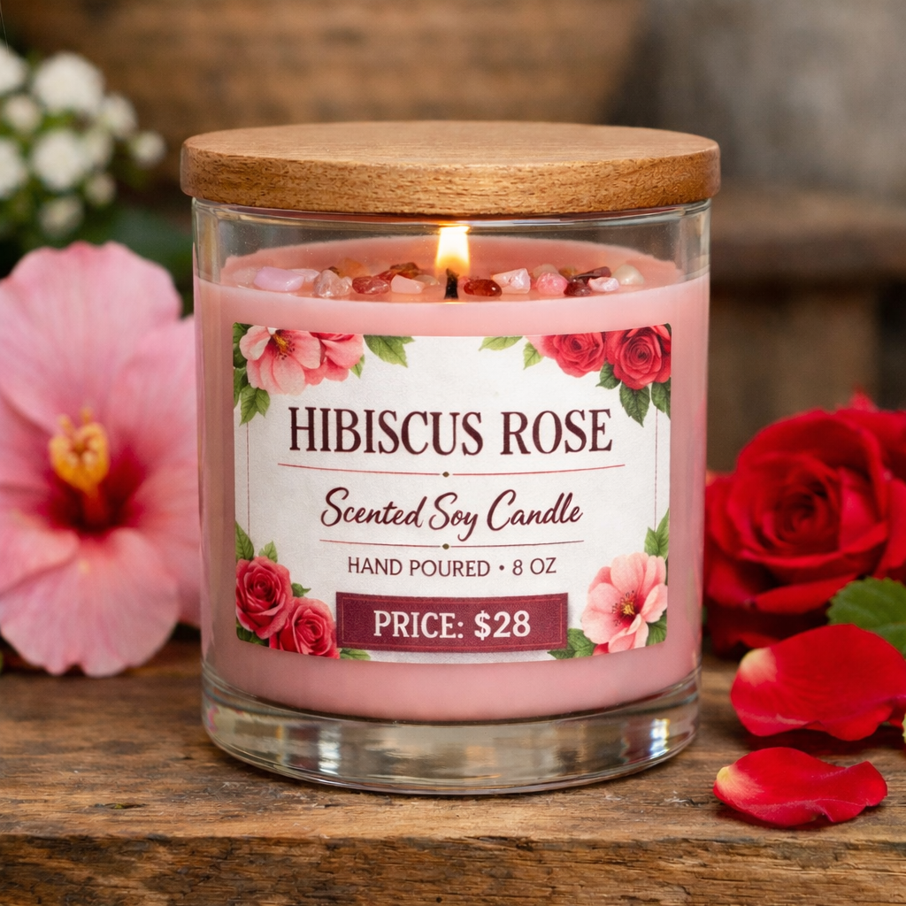 Hibiscus & Rose Botanical Candle
